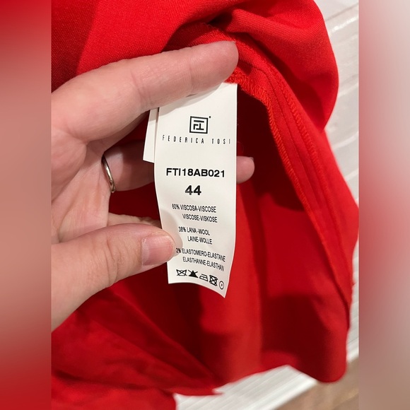 NEW Federica Tosi Poppy Red Wrap Midi Dress | New Federica Tosi Dress - Picture 9 of 10